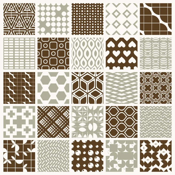 矢量图形老式纹理创建的正方形 菱形和其他几何形状 无缝模式收集最适合用于纺织品设计 — 图库矢量图片