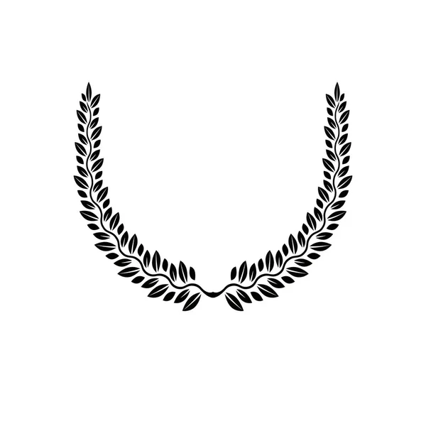 月桂冠花エンブレム 紋章紋章付き外衣分離された装飾的なロゴのベクトル図 — ストックベクタ