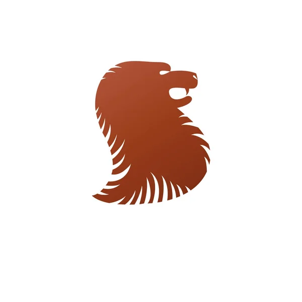 Lion Face Elemento Animal Heráldico Escudo Heráldico Logotipo Decorativo Ilustración — Vector de stock