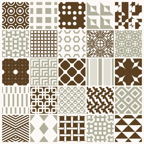 Ensemble Décors Décoratifs Vectoriels Sans Couture Collection Motifs Géométriques Textures — Image vectorielle