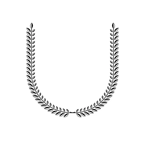 Laurel Wreath Blommig Antika Emblem Heraldiska Vektor Designelement Retro Stil — Stock vektor