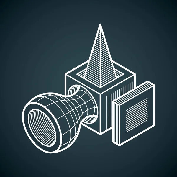 Soyut üç boyutlu şekli, vektör tasarım Küp öğesi.