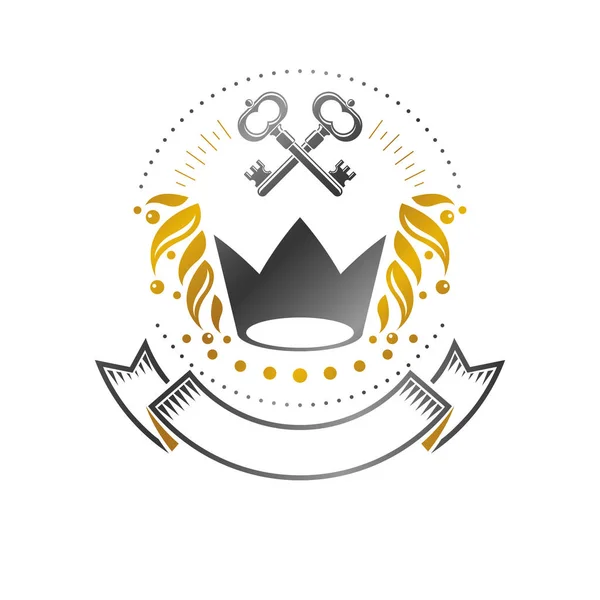 Königliche Krone Emblem Heraldisches Vektorgestaltungselement Retro Etikett Heraldik Logo Antikes — Stockvektor