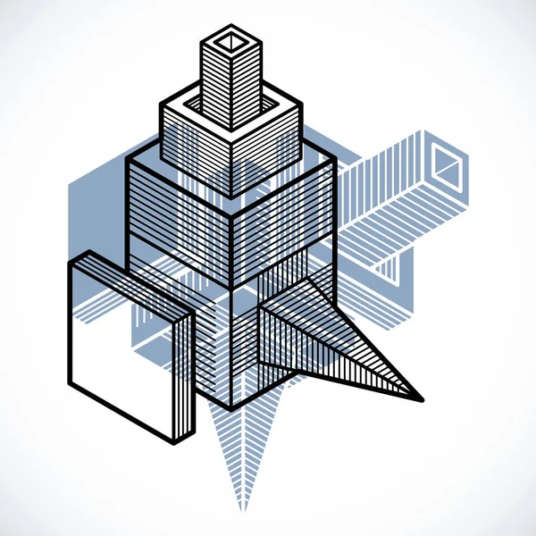 Інженерний Вектор Абстрактна Форма Зроблена Використанням Кубів Геометричних Форм — стоковий вектор