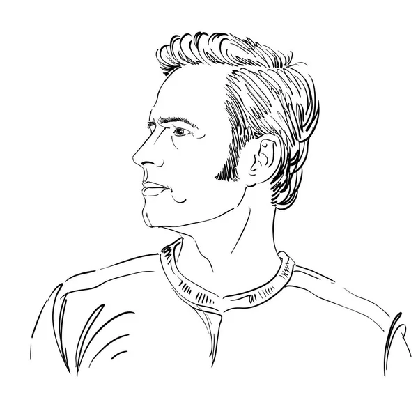 Grafik vektör Illustration çizilmiş dolandırıcı, sahte adam portresi. İnsanlar yüz ifadeleri.