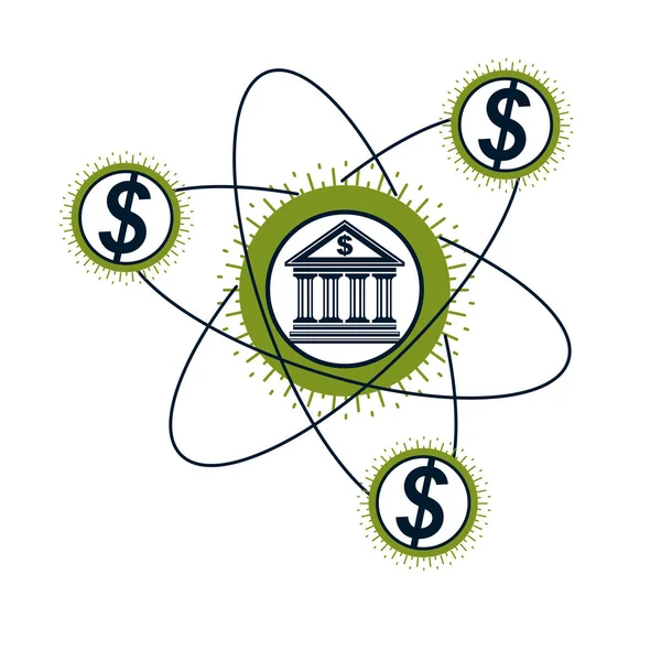 Banking Finance Conceptual Logo Unique Vector Symbol Banking System Global — Stock Vector