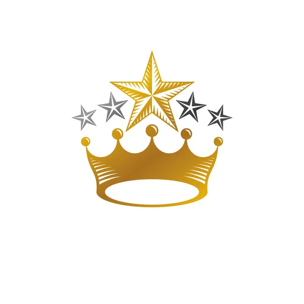 Royal Crown Vectorillustratie Heraldische Decoratieve Logo Retro Logo Geïsoleerd Witte — Stockvector