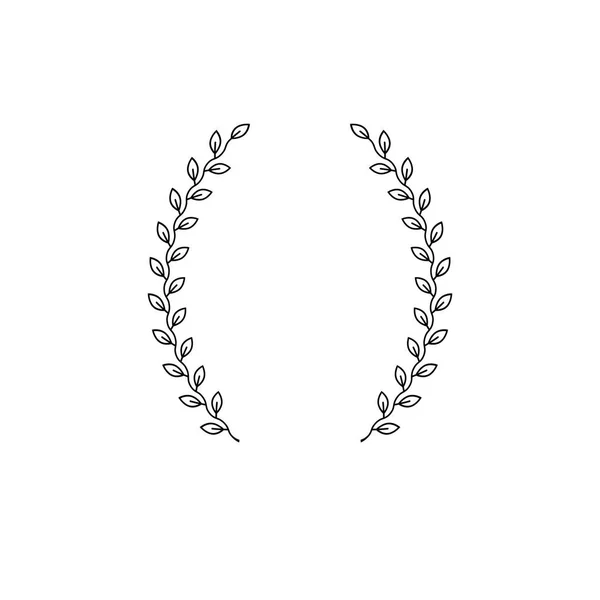 Laurel Wreath Floral Ancien Emblème Élément Conception Vectorielle Héraldique Étiquette — Image vectorielle