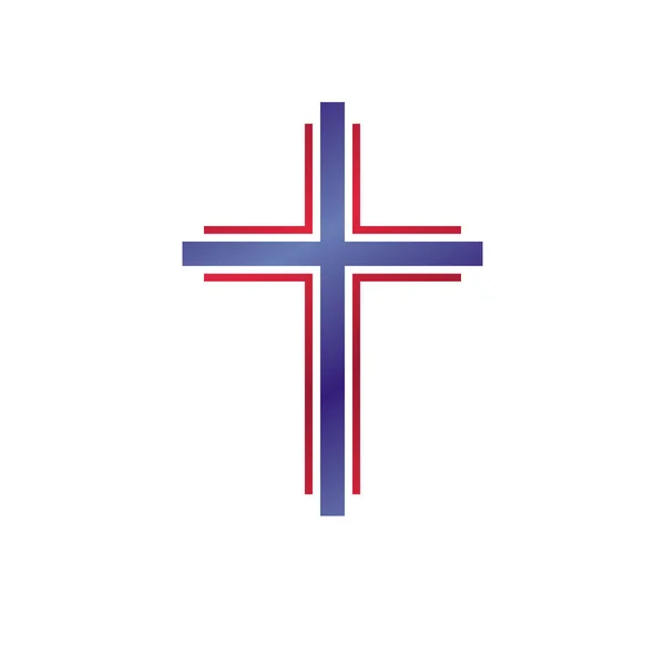 Cruz Del Cristianismo Emblema Gráfico Elemento Diseño Vectorial Heráldico Etiqueta — Vector de stock