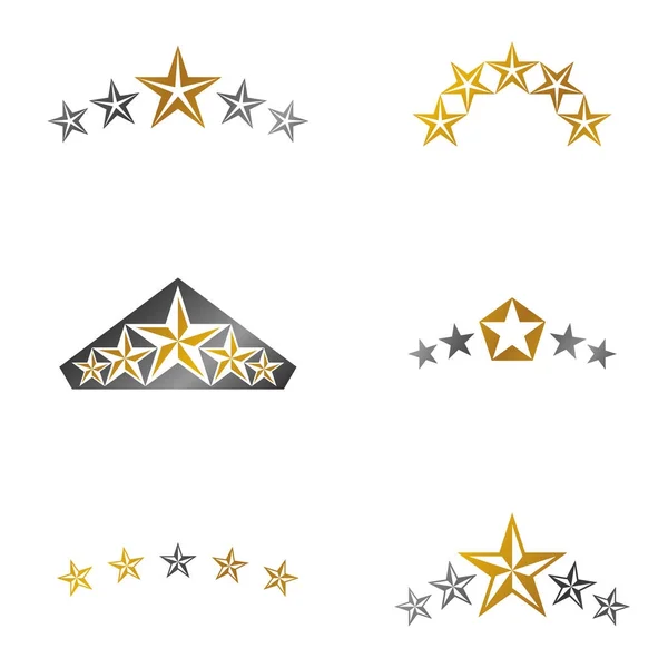 Ensemble Éléments Emblèmes Des Étoiles Royales Armoiries Héraldiques Logos Décoratifs — Image vectorielle