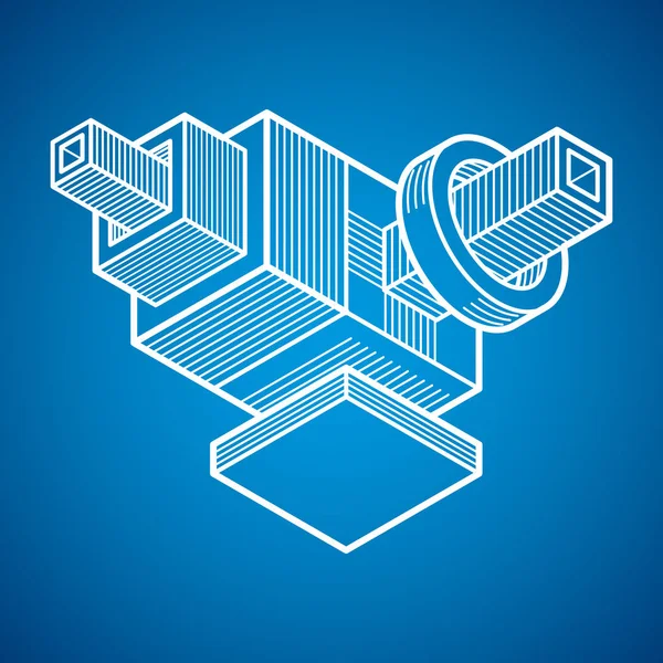 Ingeniería Construcción Tridimensional Vector Abstracto Forma Trigonométrica — Archivo Imágenes Vectoriales