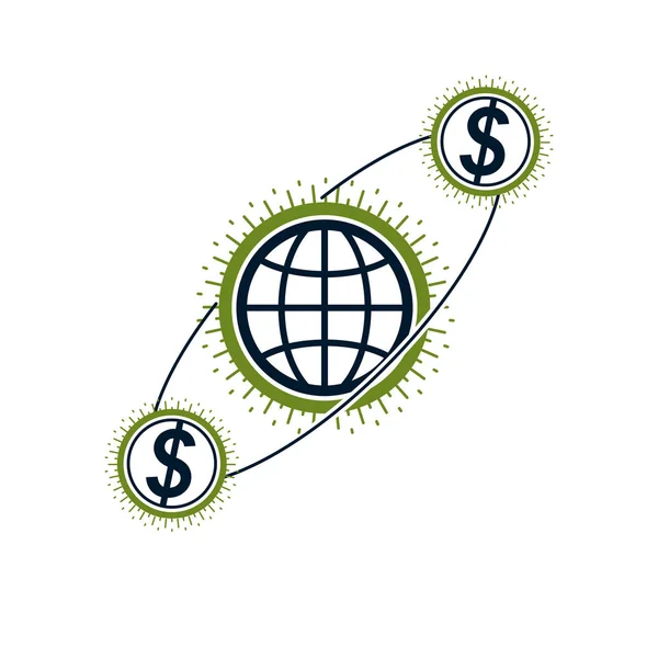 Logo Créatif Global Business Symbole Vectoriel Unique Créé Avec Différents — Image vectorielle