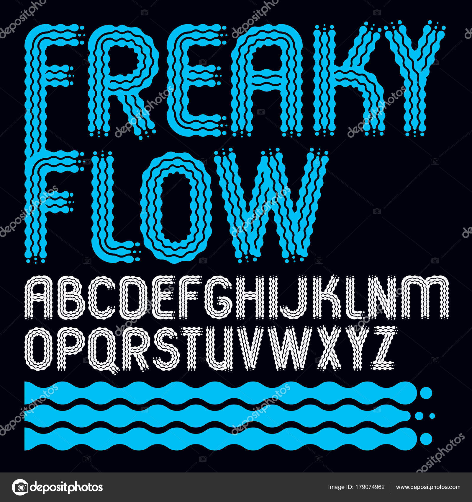 Vector Funky Capital English Alphabet Letters Collection Cool Condensed  Font Script From A To Z Can Be Used In Poster Art Created Using Triple  Stripy Parallel Lines Stock Illustration - Download Image