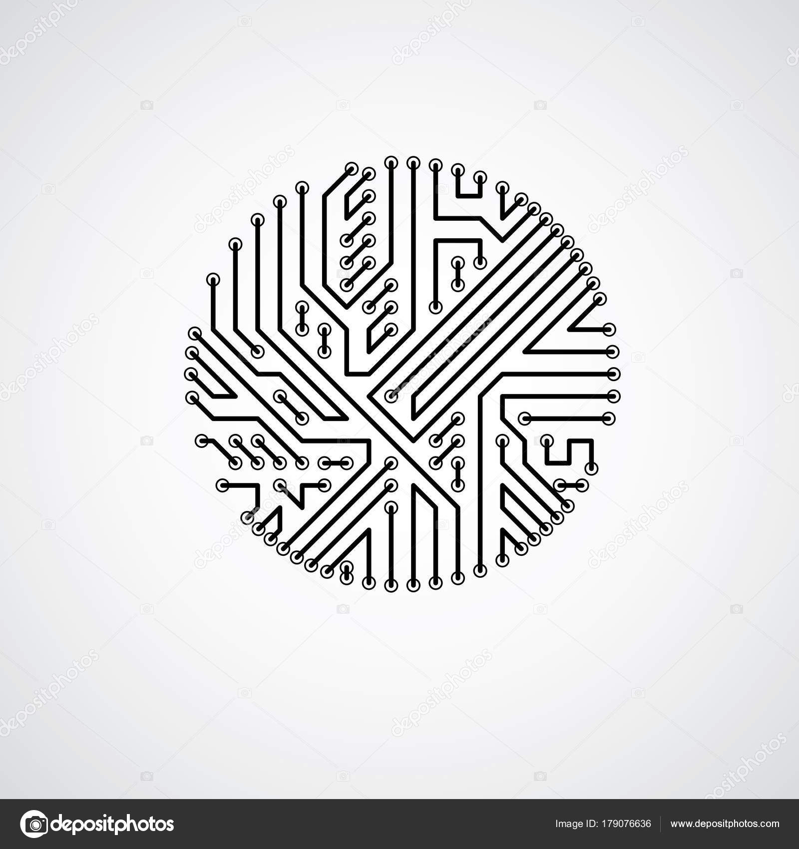 vector abstract technology illustration monochrome circuit board