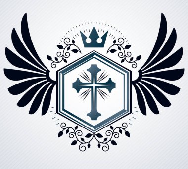 İzole hanedan amblemi vektör çizim.