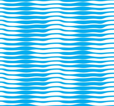 Biçimlendirilmiş mavi dalgalar, eğri çizgiler, soyut tekrarlanan fayans arkaplanı. Su Dalgası soyut tasarımı.