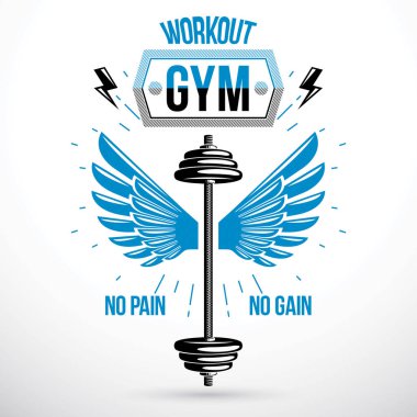 Amblem, vektör halter sembolü kanatlı oluşan Spor Kulübü.