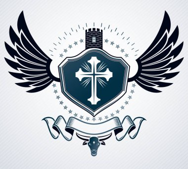 İzole hanedan amblemi vektör çizim.