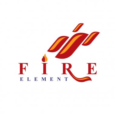 Yanan ateşin gücü, doğal element vektör logosu benzin ve gaz reklamında kullanılacak..