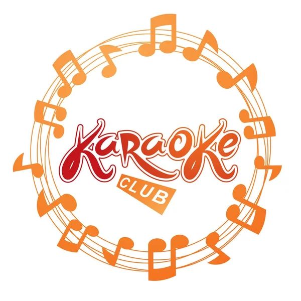 Karaoke Club Vector Background Composed Circular Musical Notes Sheet Can — Stock Vector