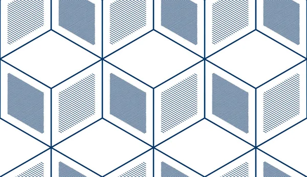 Cubos Geométricos Padrão Sem Costura Abstrato Fundo Vetor Tecnologia Estilo — Vetor de Stock