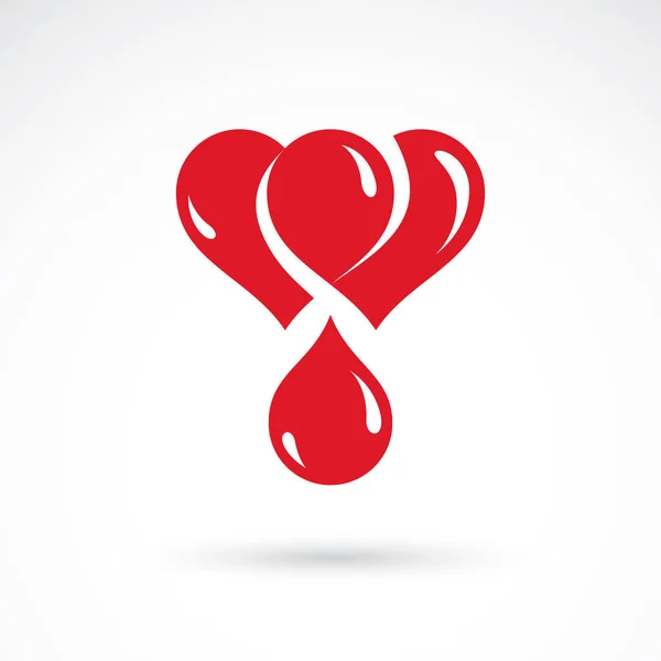Εικονογράφηση Διάνυσμα Σχήμα Καρδιάς Που Απομονώνονται Λευκό Θέμα Αιματολογίας Ιατρική — Διανυσματικό Αρχείο