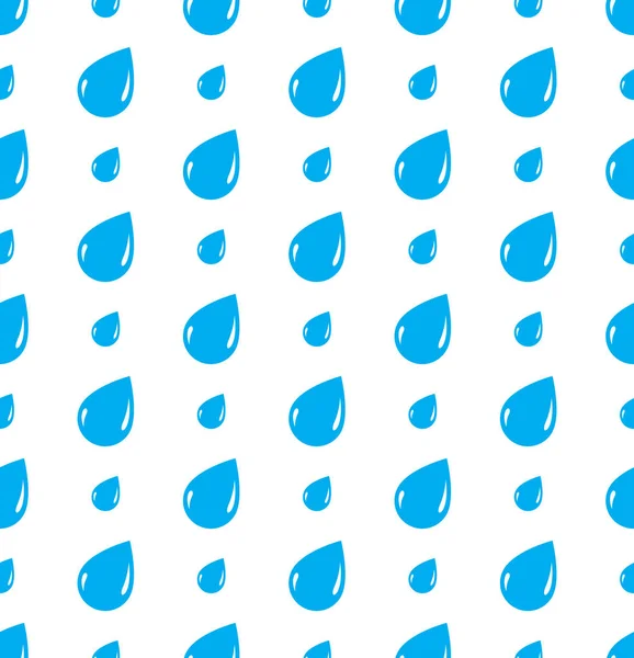 Yağmur damlaları pürüzsüz bir şekilde düşüyor, mavi vektör tekrar ediyor sonsuz arka plan. Damlayan trend illüstrasyonu.