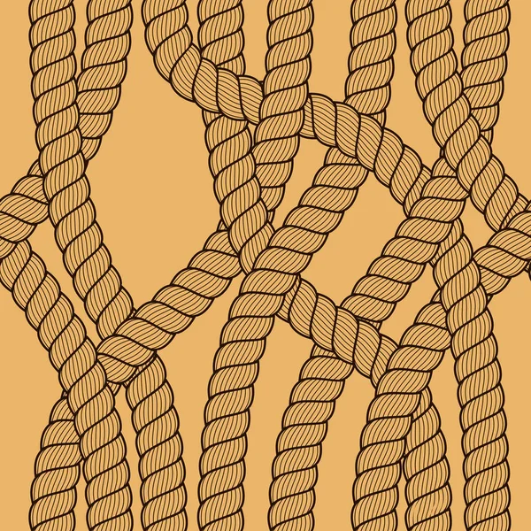 Nahtlose Muster Seil Gewebten Vektor Abstrakten Illustrativen Hintergrund Verworrenes Kordel — Stockvektor