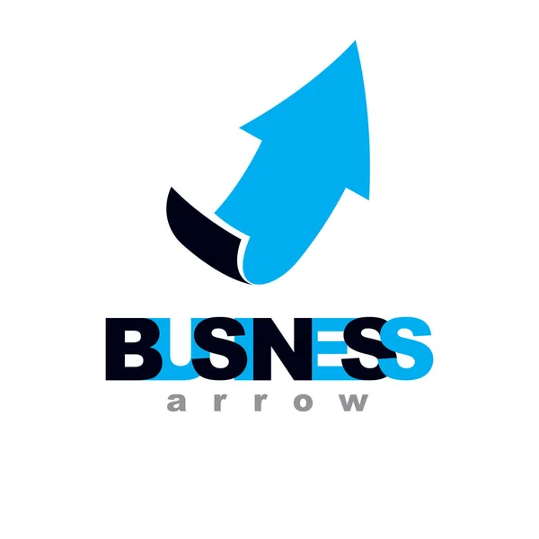 Flecha Ascendente Vectorial Logo Desarrollo Corporativo Aislado Sobre Fondo Blanco — Vector de stock