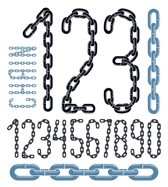 Números Vectoriales Conjuntos Números Modernos Creado Usando Enlace Cadena Conectado — Archivo Imágenes Vectoriales