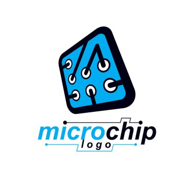 Mikroişlemci düzenini soyut logosu.