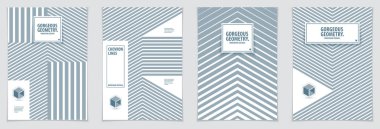 Fütüristik en az broşürleri grafik tasarım şablonları. 