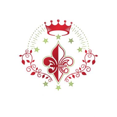 Kraliyet sembolü Lily çiçek grafik amblem.