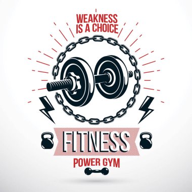 Vektör Spor donatımı, disk ağırlık ve su ısıtıcısı çan halterle.