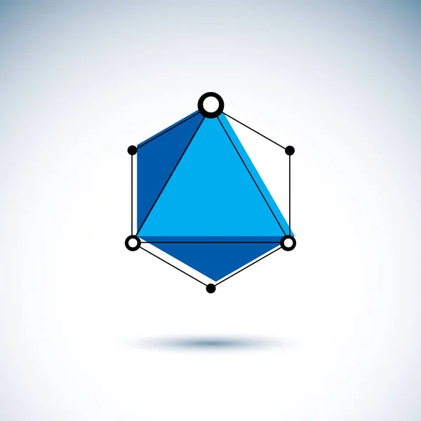 Logo Corporativo Tecnología Con Origami Objeto Malla Abstracta — Vector de stock