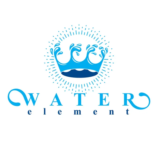 Logo Streszczenie Wektor Czystej Wody Jest Kształcie Królewskiej Korony — Wektor stockowy