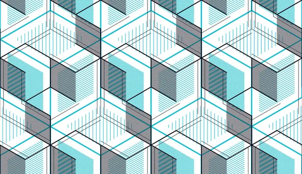 Cubos Geométricos Patrón Inconsútil Abstracto — Vector de stock