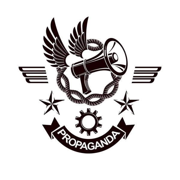 Логотип Векторним Крилом Створений Обладнанням Мегафона — стоковий вектор