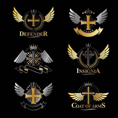 Hanedan arması dekoratif logoları koleksiyonu.