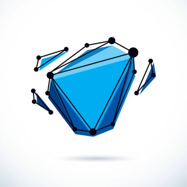 İzometrik soyut vektör düşük Poli şekli.