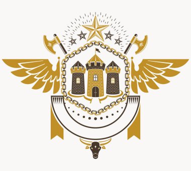 Hanedan arması, klasik vektör amblemi.
