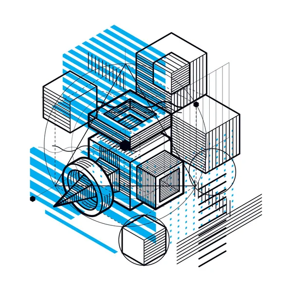 İzometrik elemanları ile arka plan.