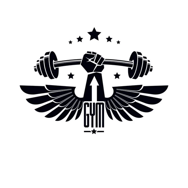 Logotype Pour Gymnase Poids Lourd Gymnase Sportif Fitness — Image vectorielle