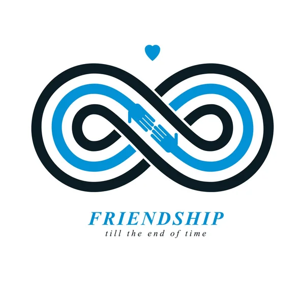 Everlasting Friendship Conceptual Vector Symbol Isolated White Background — Stock Vector