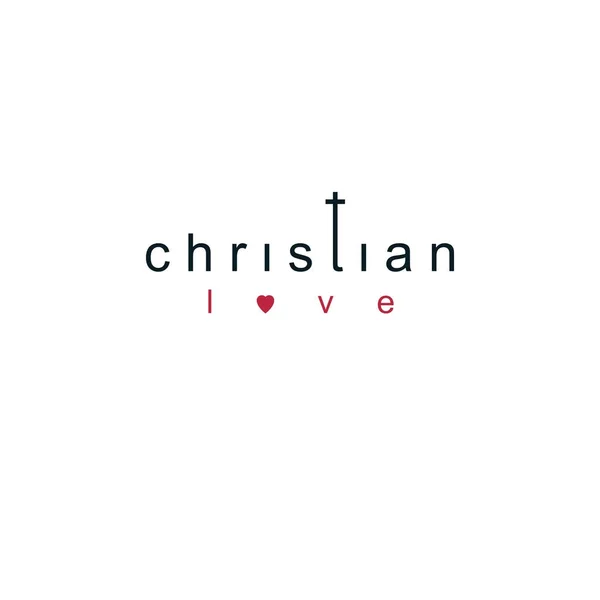 Χριστιανική Αγάπη Γράμματα Λογότυπο Που Απομονώνονται Λευκό Φόντο — Διανυσματικό Αρχείο