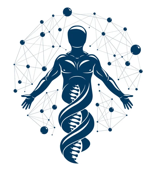 Ilustração Gráfica Vetorial Humano Feito Como Dna —  Vetores de Stock