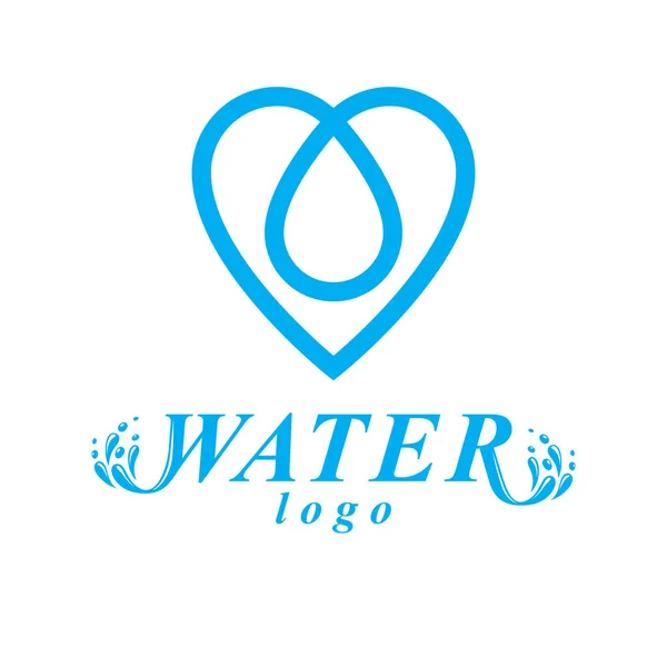 Vektor Blau Klares Wassertropfen Symbol — Stockvektor