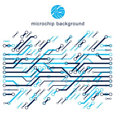 Teknoloji iletişimi sibernetik unsur. Devre kartının vektör soyut çizimi. Modern yenilik teknolojileri arkaplan