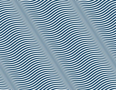 Biçimlendirilmiş mavi dalgalar, eğri çizgiler, soyut tekrarlanan fayans arkaplanı. Su Dalgası soyut tasarımı.