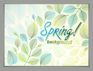 Bahar yatay arka plan, tasarım afişi, bilet, broşür, kart, yeşil ve taze çiçek unsurları olan doğal bir şablon bırakır. Satış, reklam afişi, broşür veya broşür tasarımı.